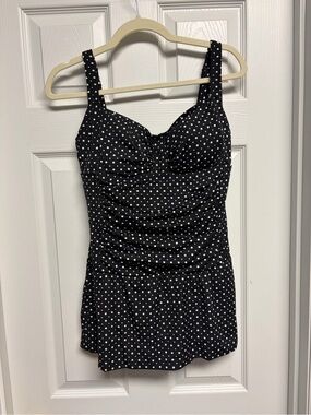 Jantzen Black Polka Dot Swimdress